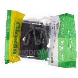 Механизм розетки 1-м Glossa с заземл. шоколад SchE GSL000843