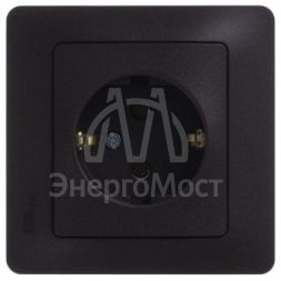 Механизм розетки 1-м Glossa с заземл. шоколад SchE GSL000843