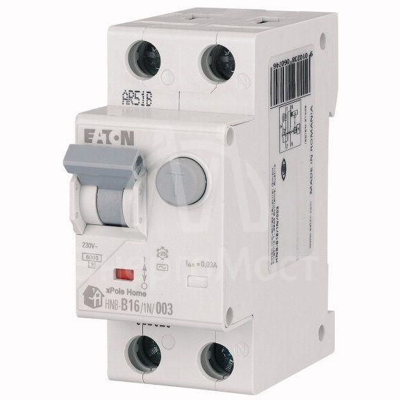 Выключатель автоматический дифференциального тока 2п (1P+N) C 20А 30мА тип AC 6кА HNB-20/1N/C/003 2мод. EATON 195128