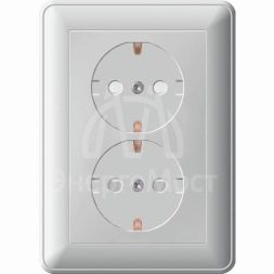 Розетка 2-м СП W59 защ. шторки с заземл. черн. бархат. SchE RS16-255-68