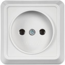 Розетка 1-м ОП Октава 10А IP20 без заземл. бел. IEK ERO10-K01-10-DC