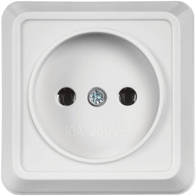 Розетка 1-м ОП Октава 10А IP20 без заземл. бел. IEK ERO10-K01-10-DC