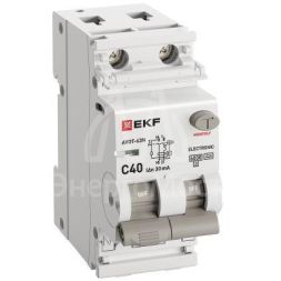 Выключатель автоматический дифференциального тока 2п (1P+N) C 40А 30мА тип A 6кА АВДТ-63N (электрон.) PROxima EKF D63N26EA40C30