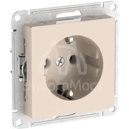 Розетка AtlasDesign 16А с заземл. быстрозажим. клем. механизм беж. SE ATN000243S