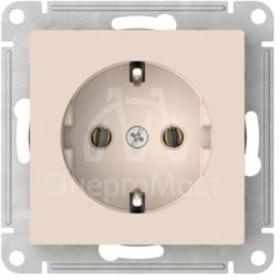 Розетка AtlasDesign 16А с заземл. быстрозажим. клем. механизм беж. SE ATN000243S