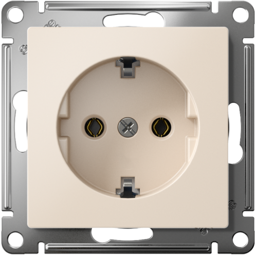 Розетка AtlasDesign 16А с заземл. быстрозажим. клем. механизм беж. SE ATN000243S