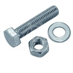 Болт DIN933 с шестигранной головкой М8х50+гайка+шайба оцинк. (уп.4шт) Tech-KREP 114053