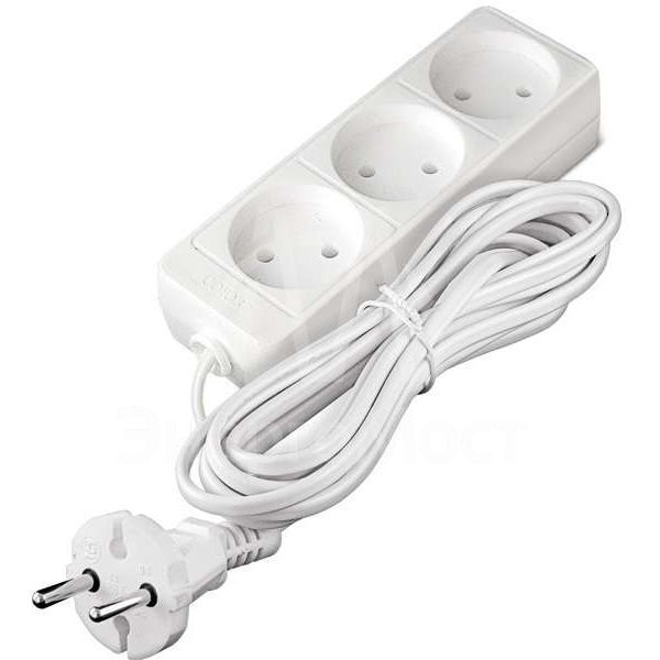 Удлинитель 3х3м без заземл. 6А IP20 ШВВП 1.3кВт Союз 481S-0303