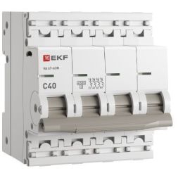 Выключатель автоматический 4п C 40А 4.5кА ВА 47-63N PROxima EKF M634440C