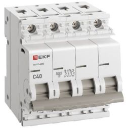 Выключатель автоматический 4п C 40А 4.5кА ВА 47-63N PROxima EKF M634440C