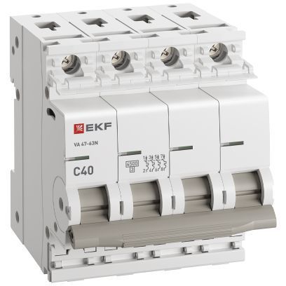 Выключатель автоматический 4п C 40А 4.5кА ВА 47-63N PROxima EKF M634440C