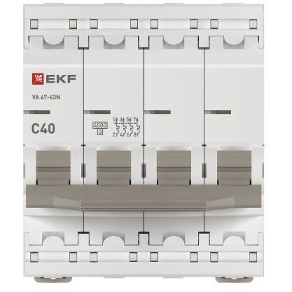 Выключатель автоматический 4п C 40А 4.5кА ВА 47-63N PROxima EKF M634440C