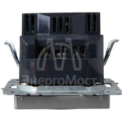 Розетка BRITE РЮш11-1-БрА 16А с USB A+C 18Вт с заземл. защ. шторки алюм. IEK BR-R14-16-U22-018-K47