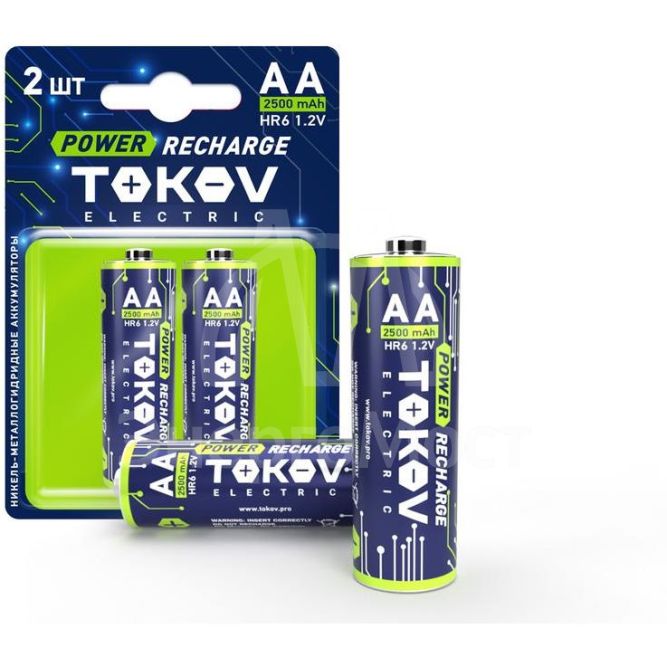 Аккумулятор АА/HR6 2500мА.ч (блистер 2шт) TOKOV ELECTRIC TKE-NMA-HR6/B2