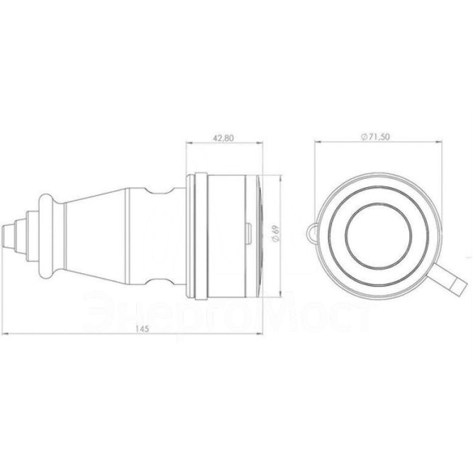 Розетка переносная влагозащ. с крышкой 3P+PE 32А IP44 каучук Rexant 111-012