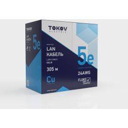 Кабель витая пара U/UTP 1х2х24AWG кат.5E PVC indoor 305м (м) TOKOV ELECTRIC TKE-C06-U12-5E-305-PVC