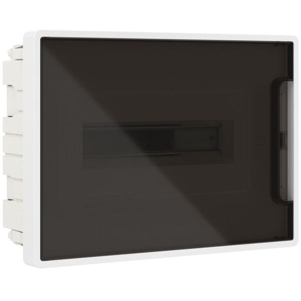 Щиток встраиваемый FRAME 12мод с тонированной дверцей с 2 шинами PEN на 6 и 8 отверст. бел. DKC F12B1WD
