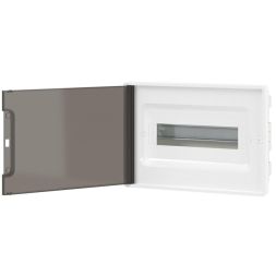 Щиток встраиваемый FRAME 12мод с тонированной дверцей с 2 шинами PEN на 6 и 8 отверст. бел. DKC F12B1WD