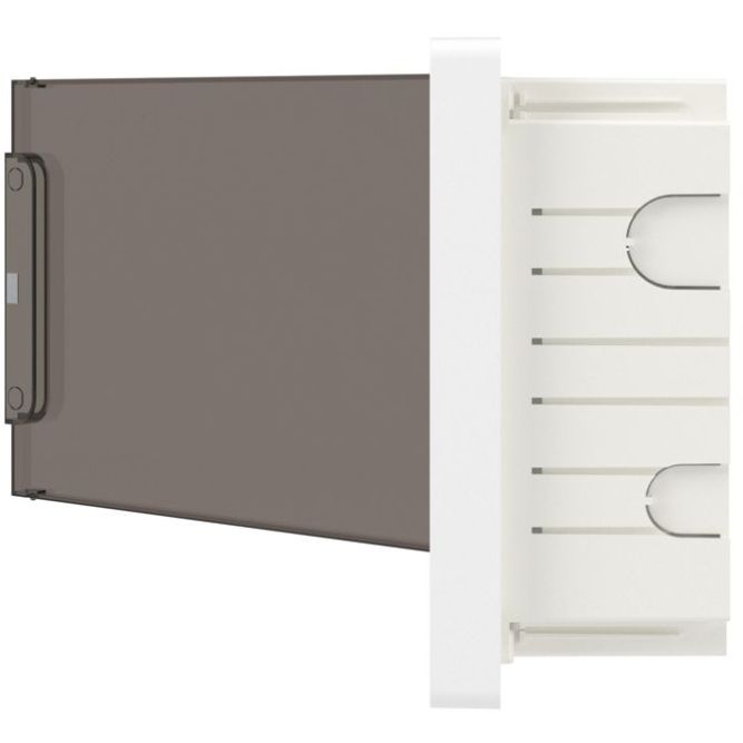 Щиток встраиваемый FRAME 12мод с тонированной дверцей с 2 шинами PEN на 6 и 8 отверст. бел. DKC F12B1WD