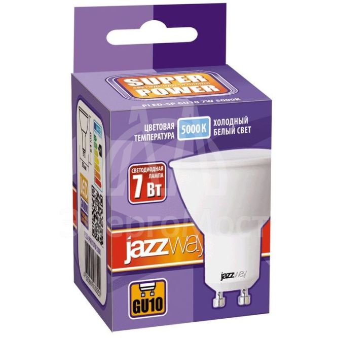 Лампа светодиодная PLED-SP 7Вт 5000К холод. бел. GU10 520лм 230В JazzWay 1033574