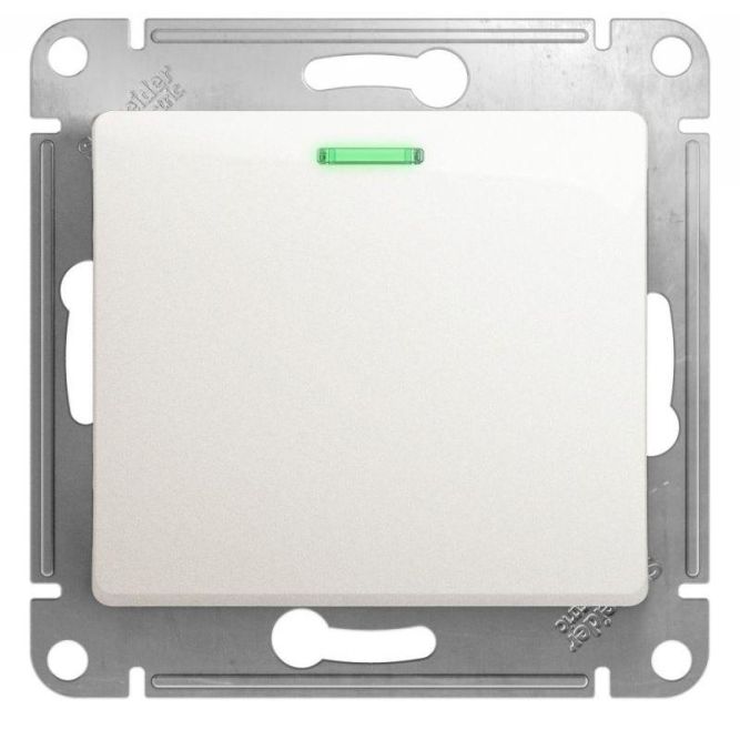 Механизм выключателя 1-кл. СП Glossa 10А IP20 (сх. 1а) 10AX с подсветкой перламутр SchE GSL000613