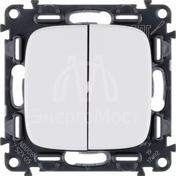 Механизм выключателя 2-кл. СП Valena Allure 10А IP20 250В с лиц. панелью безвинт. зажимы бел. Leg 752705