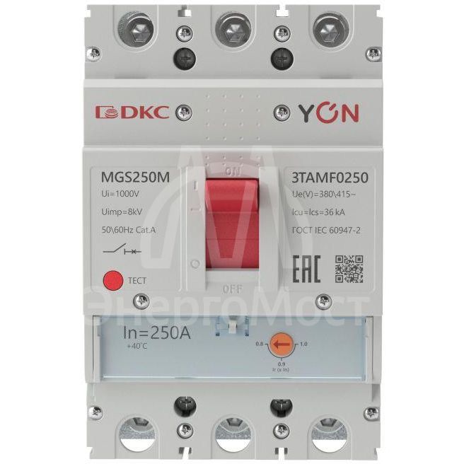 Выключатель автоматический MGS250 3P 200-250A 25kA YON MGS250M-3TAMF0250