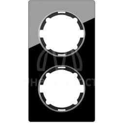 Рамка 2-м Garda вертикал. стеклянная чер. 2E52211303 OneKeyElectro 2234950