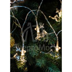 Гирлянда светодиодная &amp;quot;Олени&amp;quot; 5х4х0.5см 10LED акрил тепл. бел. КОСМОС KOC_GIR-B114