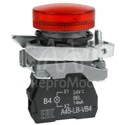 Лампа сигнальная OptiSignal D22 C4-L-B4 красн. металл 24VAC/DC XB4BVB4 КЭАЗ 332177