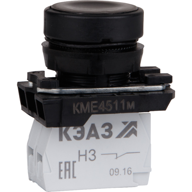 Кнопка КМЕ 4511м 1но+1нз цилиндр IP54 черн. КЭАЗ 248246