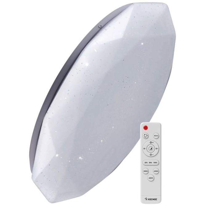 Светильник светодиодный PREMIUM DIAMOND 75Вт 230В 3000-6500К 6000лм IP40 500х90мм настенно-потолочный управляемый с пультом ДУ КОСМОС KSDiam75W