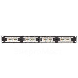 Патч-панель 19дюйм 1U кат.5E UTP неэкранир. 24 порта RJ45 Dual IDC TERACOM PRO EKF TRP-PPNL-5EUTP-1U24