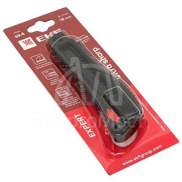 Нож строительно-монтажный 18мм НСМ-50 (18мм)(SK4) Heavy Duty (до 25кг) Expert EKF ncm-50-exp