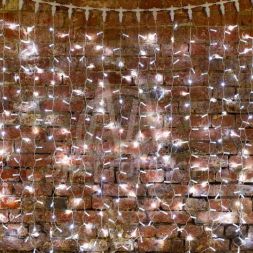 Гирлянда Дождь &amp;quot;ПЛЕЙ-ЛАЙТ&amp;quot; 2х3м 448LED 27Вт 220В IP44 бел. прозр. провод NEON-NIGHT 235-155-6