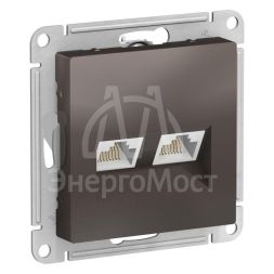 Розетка компьютерная 2-м AtlasDesign RJ45 кат.5E механизм мокко SchE ATN000685