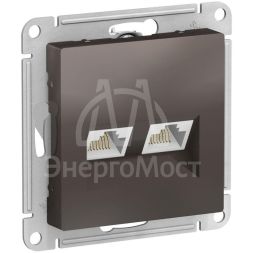 Розетка компьютерная 2-м AtlasDesign RJ45 кат.5E механизм мокко SE ATN000685