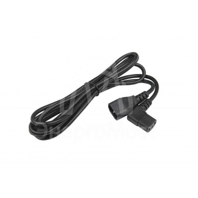 Кабель питания PWC-IEC13A-IEC14-3.0-BK монитор-компьютер IEC 320 C13 (угловая) - IEC 320 C14 (3х1.0) 10А прямая вилка 3м черн. Hyperline 432096