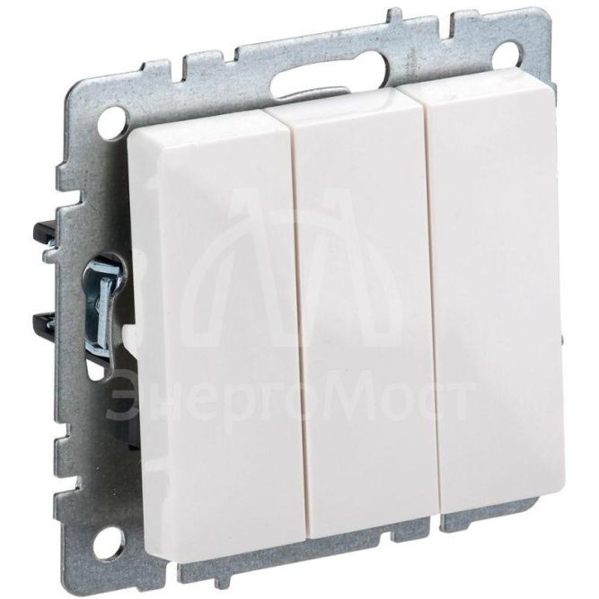 Выключатель 3-кл. СП BRITE ВС10-3-0-БрБ 10А бел. IEK BR-V30-0-10-K01