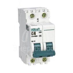 Выключатель автоматический модульный 2п C 4А 4.5кА ВА-101 DEKraft 11209DEK