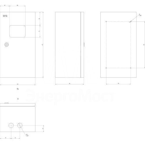 Корпус металлический ЩМПг (окно)-01 410x220x175 IP54 NO_SIMPLE_STM_SHMPg(okno)-01_IP54 ЭРА Б0041660