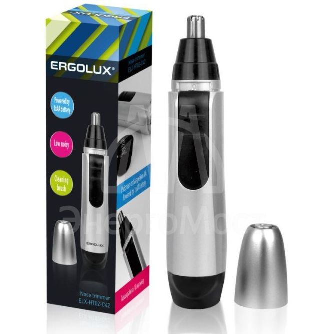 Триммер для носа и ушей ELX-HT02-C42 1хAA 1.5В) серебр. Ergolux 13965