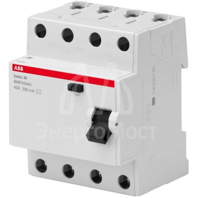 Выключатель диф. тока 4п 63А 30мА тип AC Basic M BMF41463 ABB 2CSF604041R1630