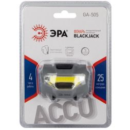 Фонарь светодиодный аккумуляторный налобный GA-505 "Блэкджек" 3Вт 3режима Li 500мАч IP54 Эра Б0057455