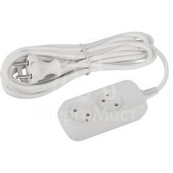 Удлинитель электрический UDL-10-250 Greenline 2 розетки без заземления 5м ПВС 2х0.75кв.мм Эра Б0065044