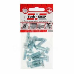 Болт М8х25 с шестигранной головкой цинк. DIN 933 (уп.12шт) класс прочности 8.8. пакет Tech-Krep 102968