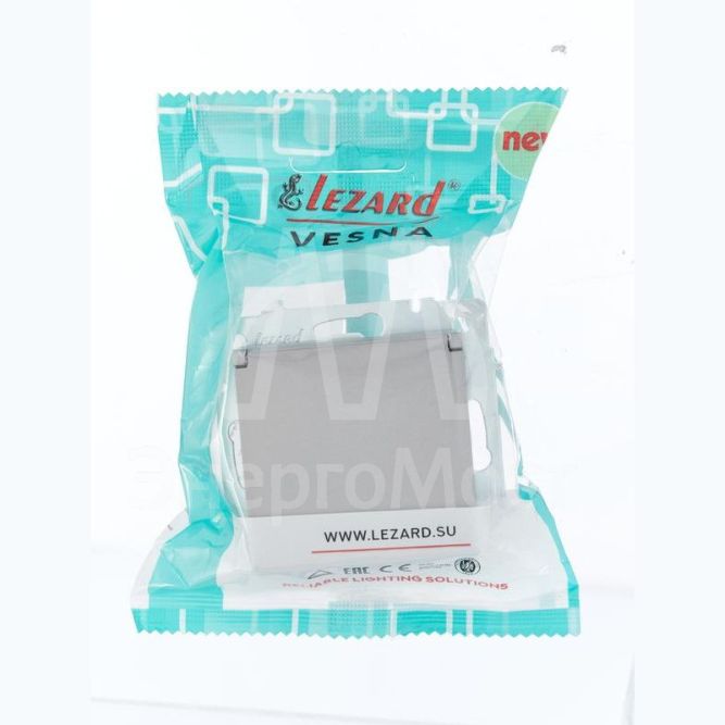 Розетка 1-м СП Vesna с заземл. с крышкой ПБТ механизм платина LEZARD 742-3588-123B