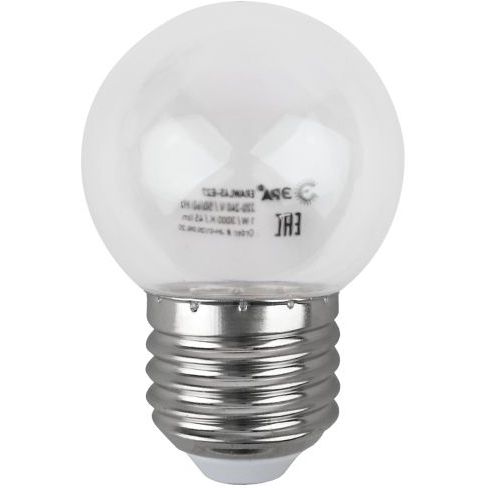 Лампа светодиодная ERAWL45-E27 P45 1Вт шар прозр. E27 4SMD для белт-лайт ЭРА Б0049572