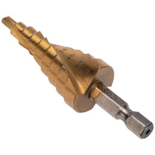 Сверло ступенчатое по металлу ТИТАН 4.0-20.0мм Kranz KR-12-6611