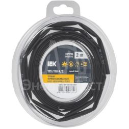 Трубка термоусадочная ТТУ нг-LS 4/2 черн. (уп.2м) IEK UDR12-004-002-002-K02-T